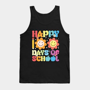 Happy 100 Days Of School Retro Groovy Teacher Student Tank Top